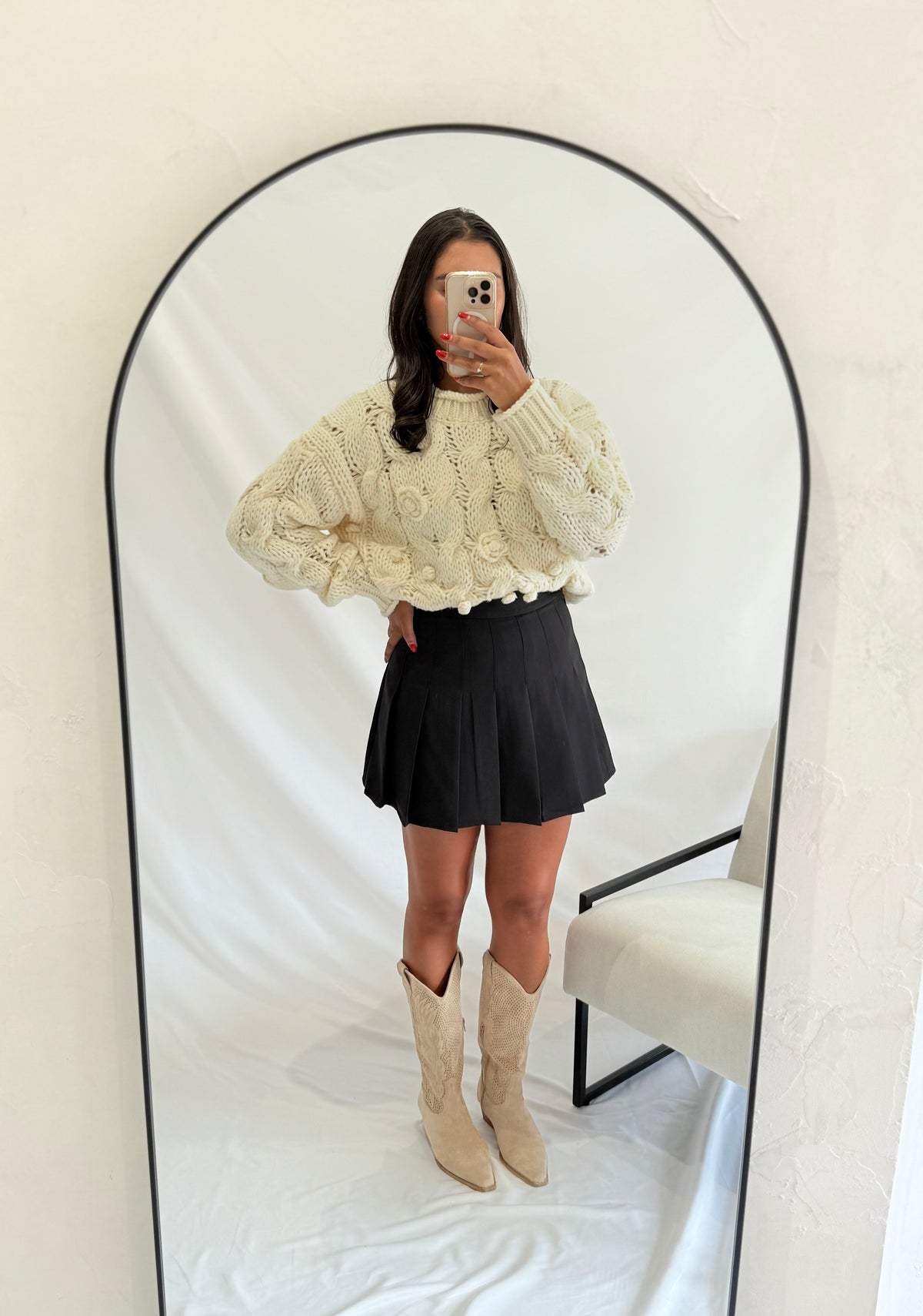 Pull grosse maille beige - Iris