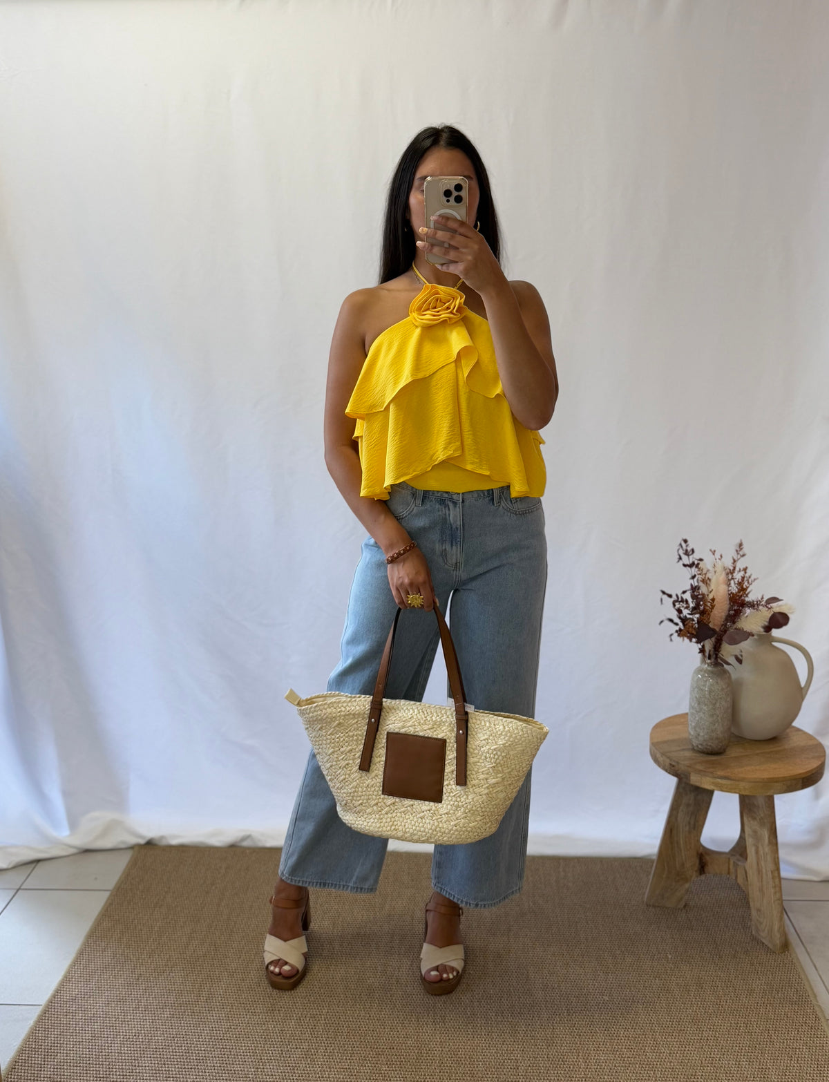 Top volant jaune - Kleo