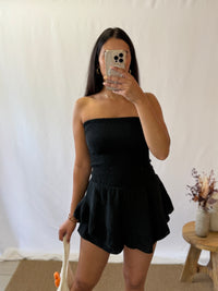 Combi bustier gaze noir - Adele