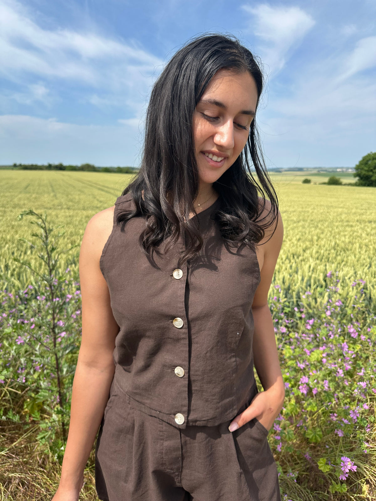 Haut lin marron - Polis