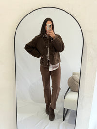 Veste moumoute choco - Léopard