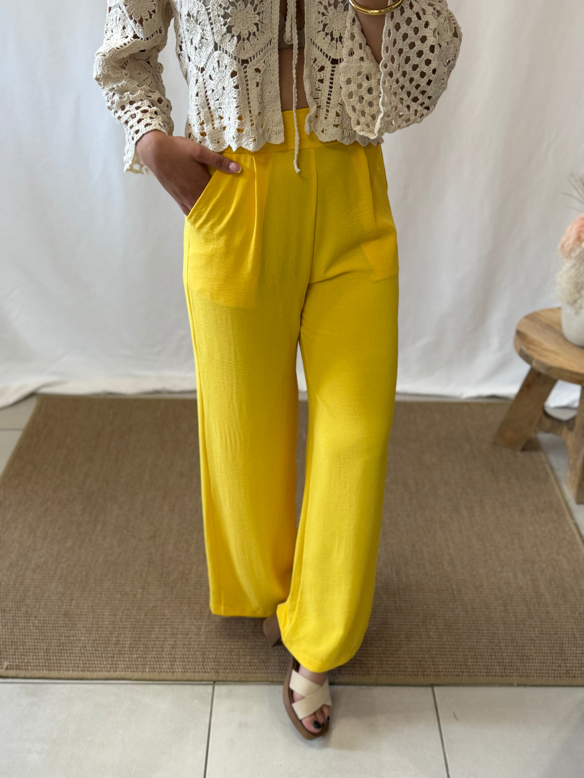 Pantalon fluide jaune - Paula