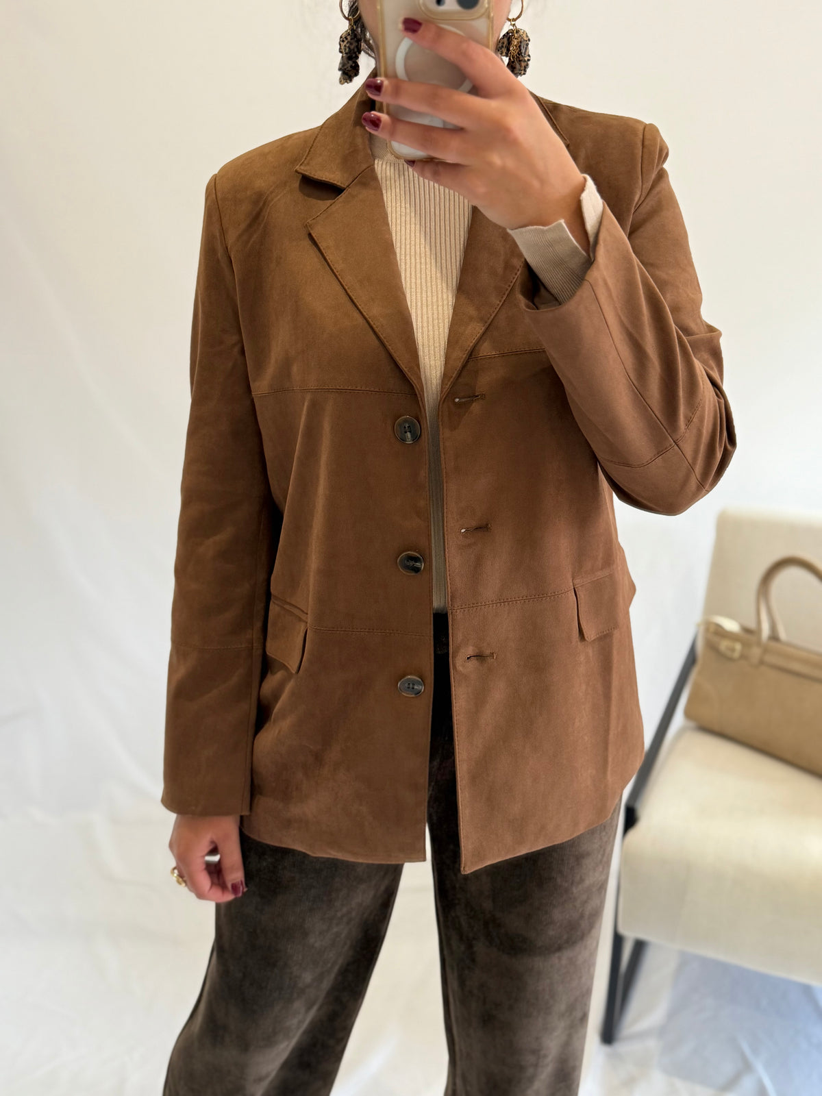 Blazer suédine Camel - Maddy