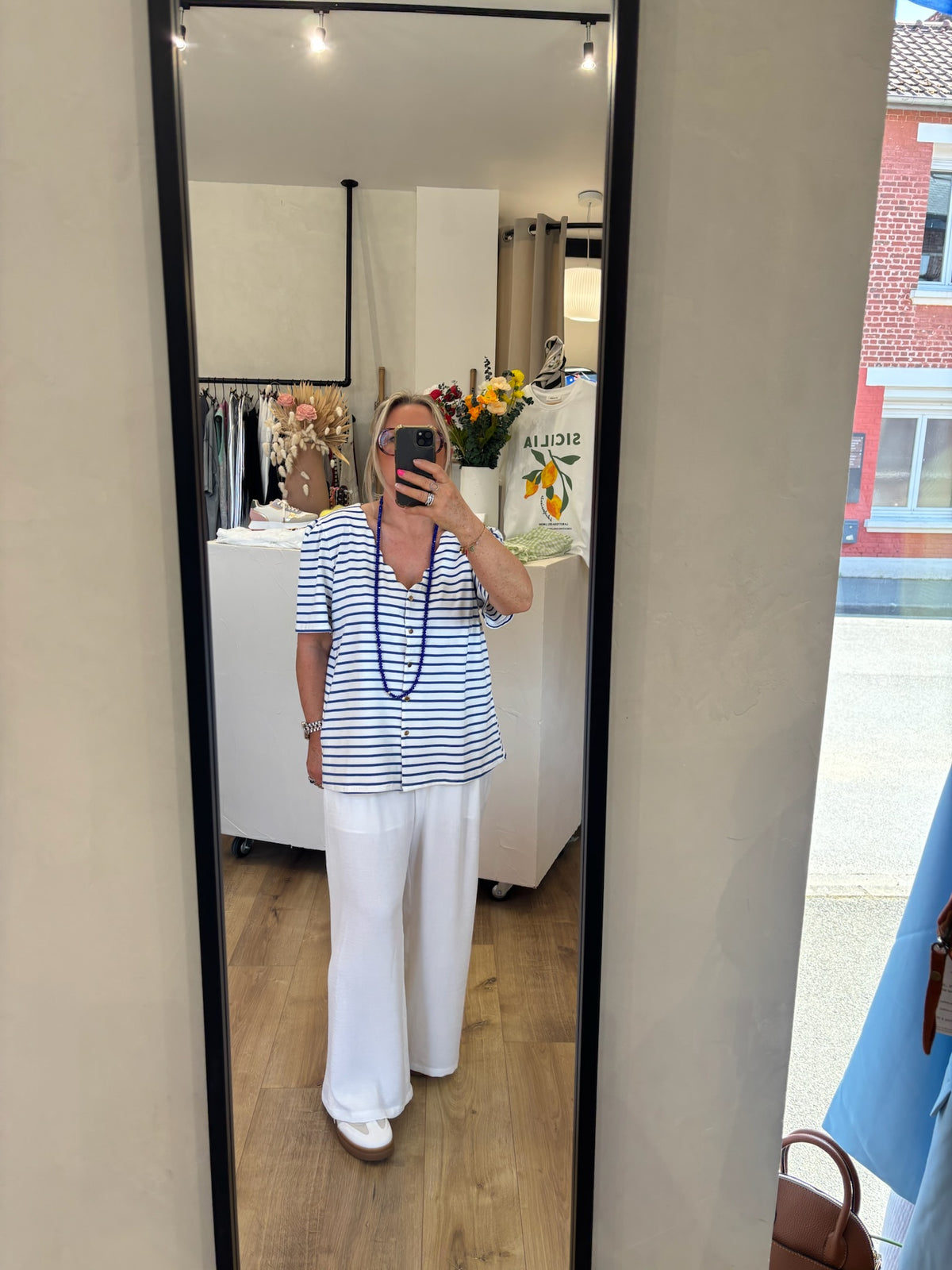 Pantalon fluide blanc  - Alix