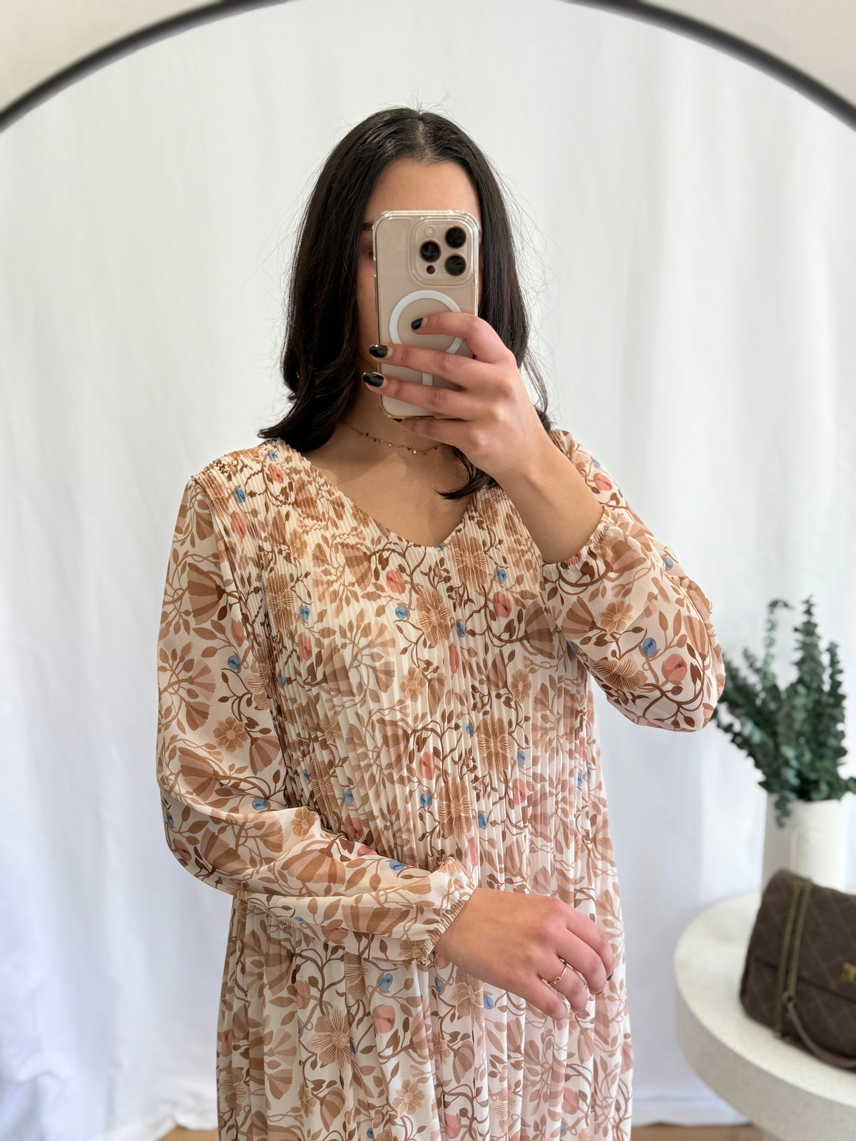 Robe fleurie beige - Romy
