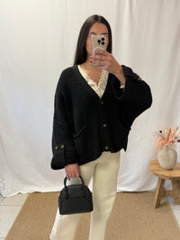 Cardigan tricot noir - Denis