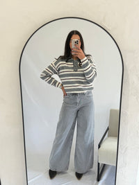 Pull rayure gris - Nat