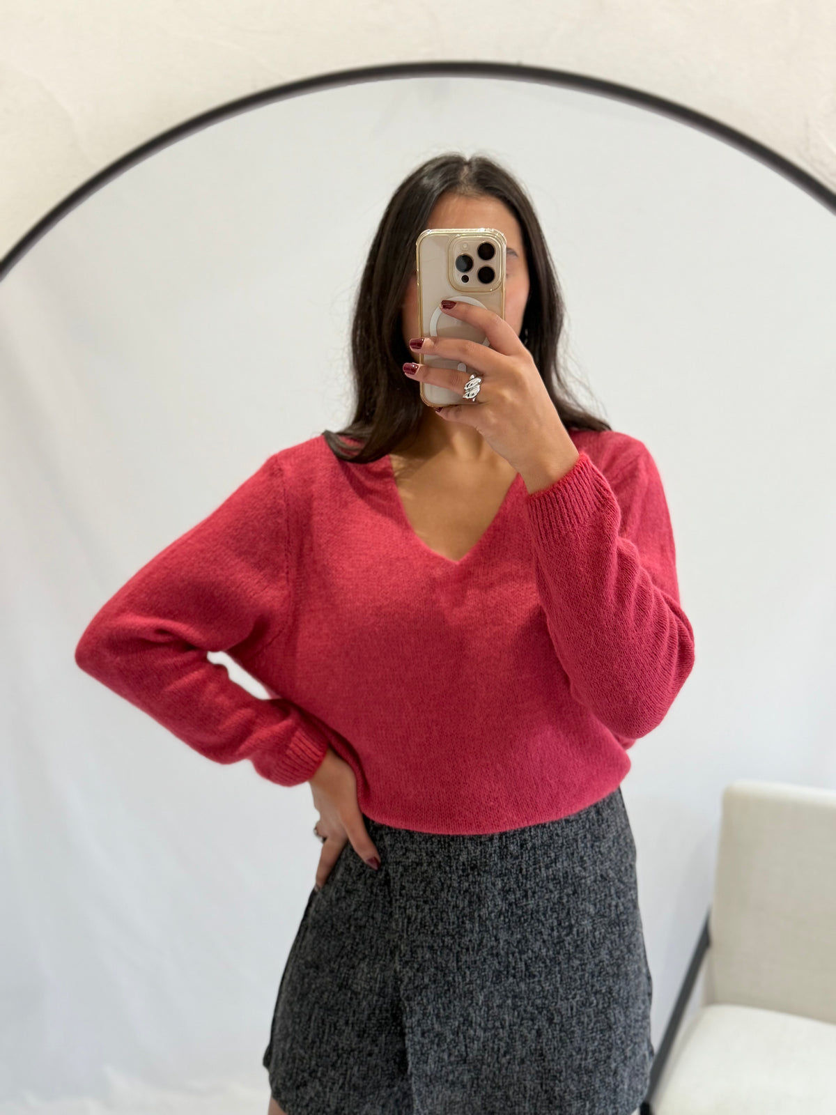 Pull bois de rose fonce - Nina