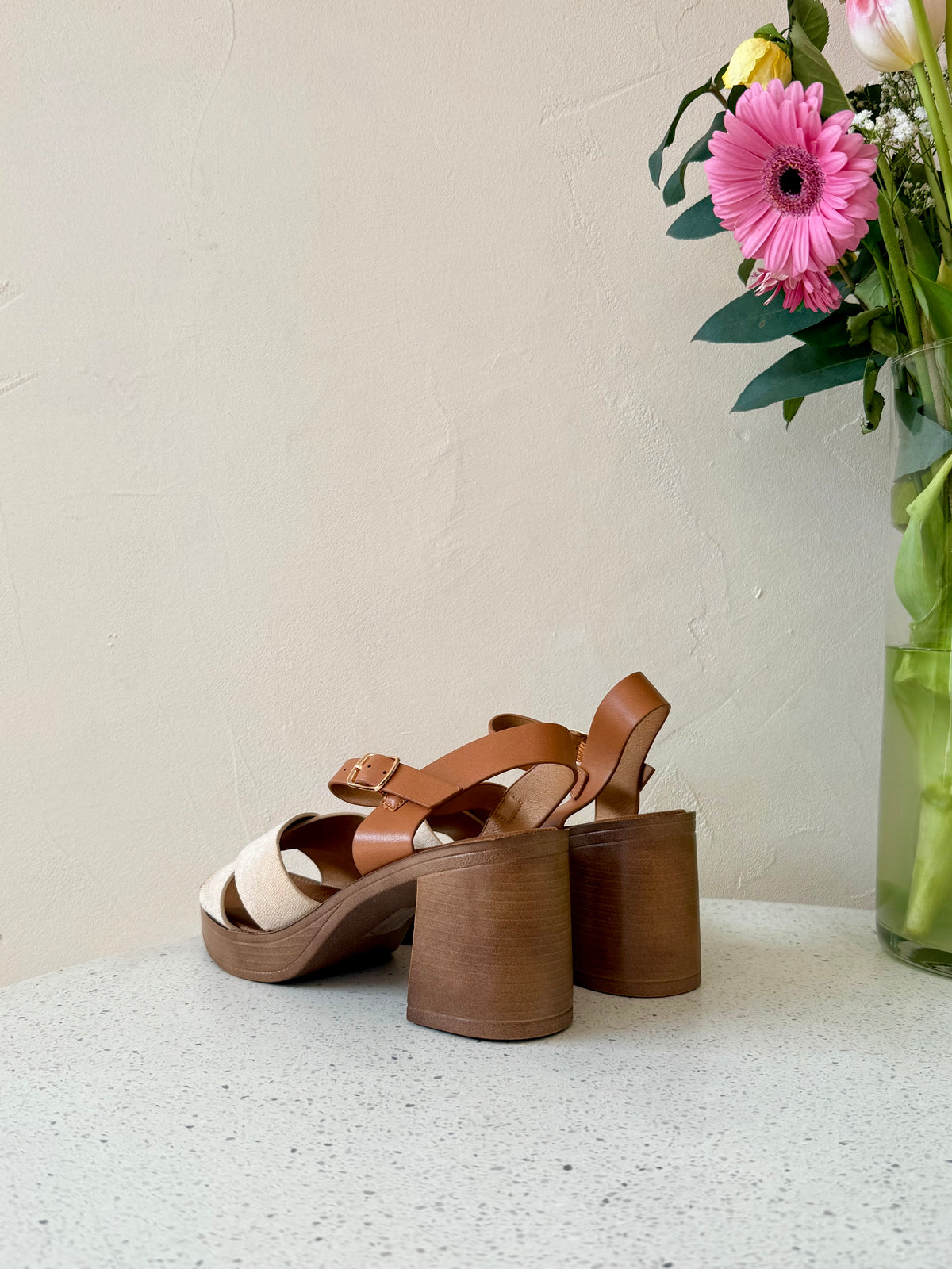 Sandale talon beige - Marta