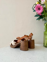 Sandale talon beige - Marta