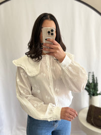 Blouse blanc col - Claudine