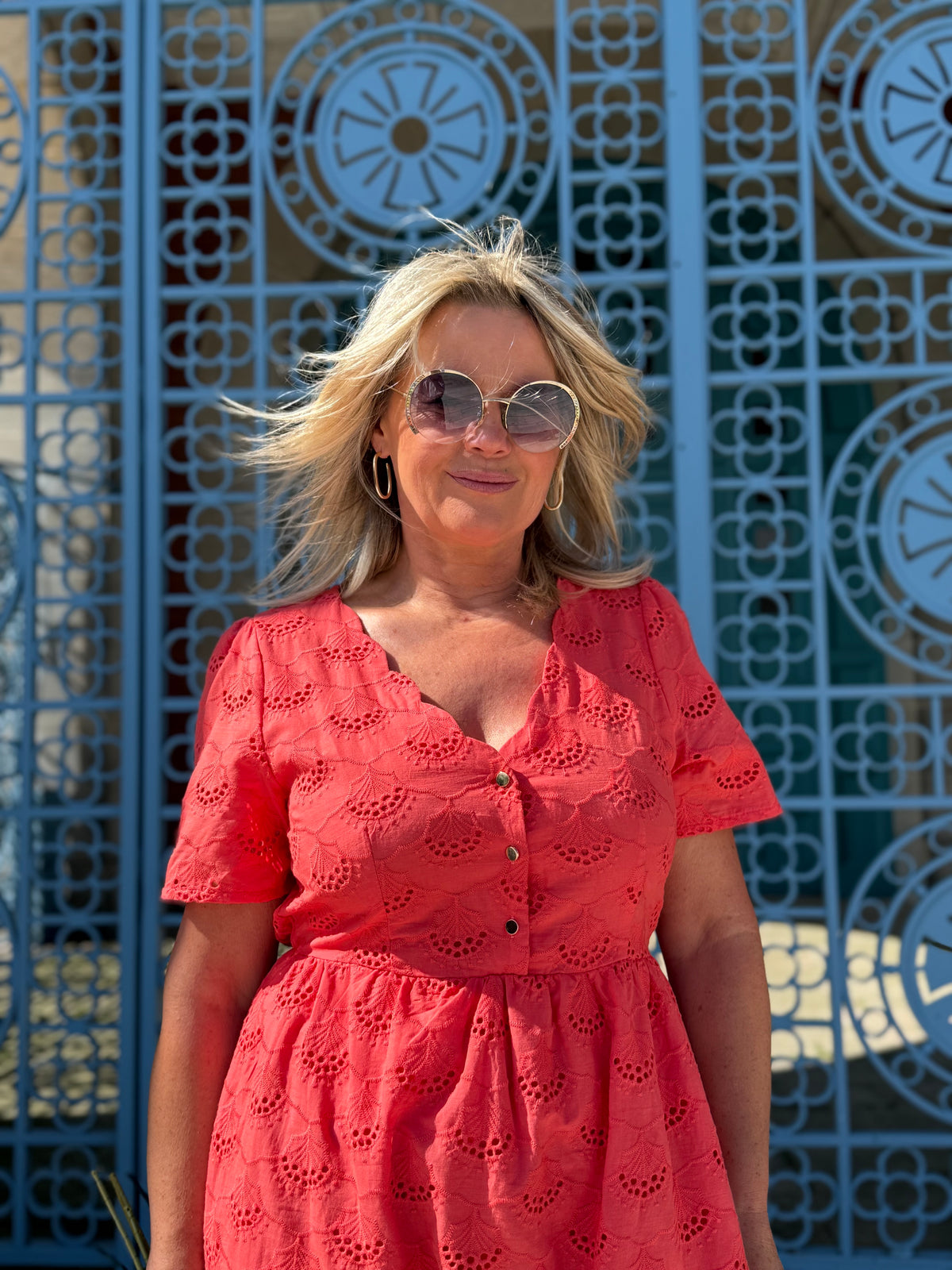 Robe broderie corail - Lou