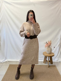 Robe longue taupe - Elio
