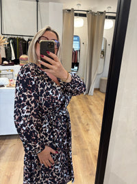 Robe motifs marron - Ida