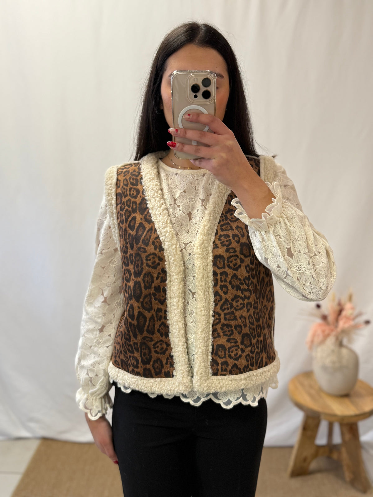 Gilet moumoute léopard - Madrid