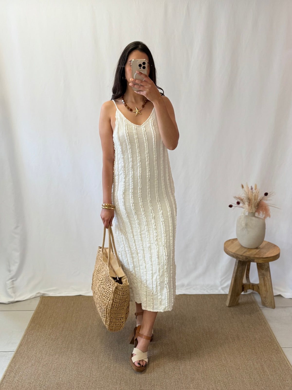 Robe volants beige - Azio