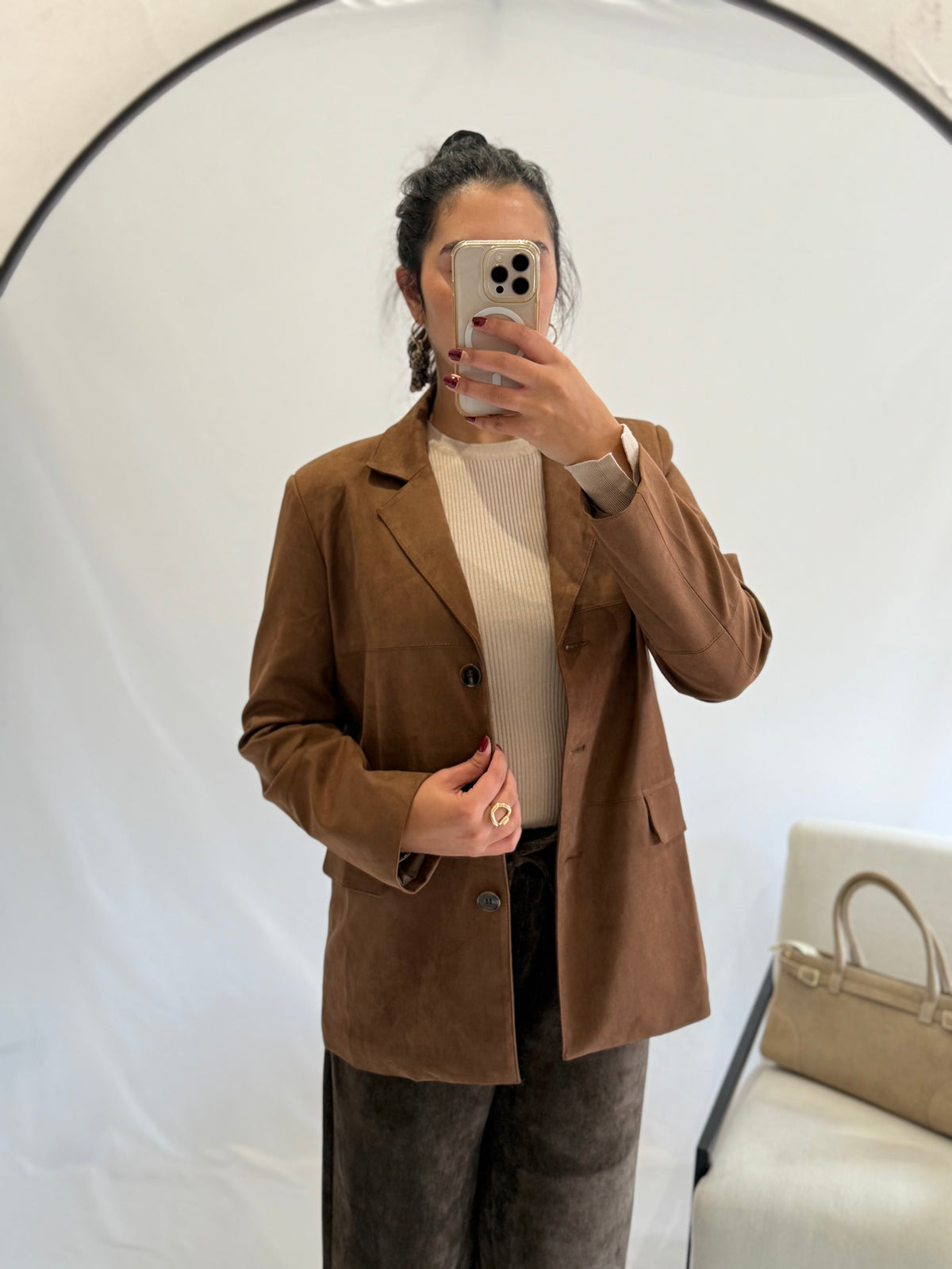 Blazer suédine Camel - Maddy