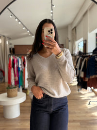 Pull beige fonce - Nina