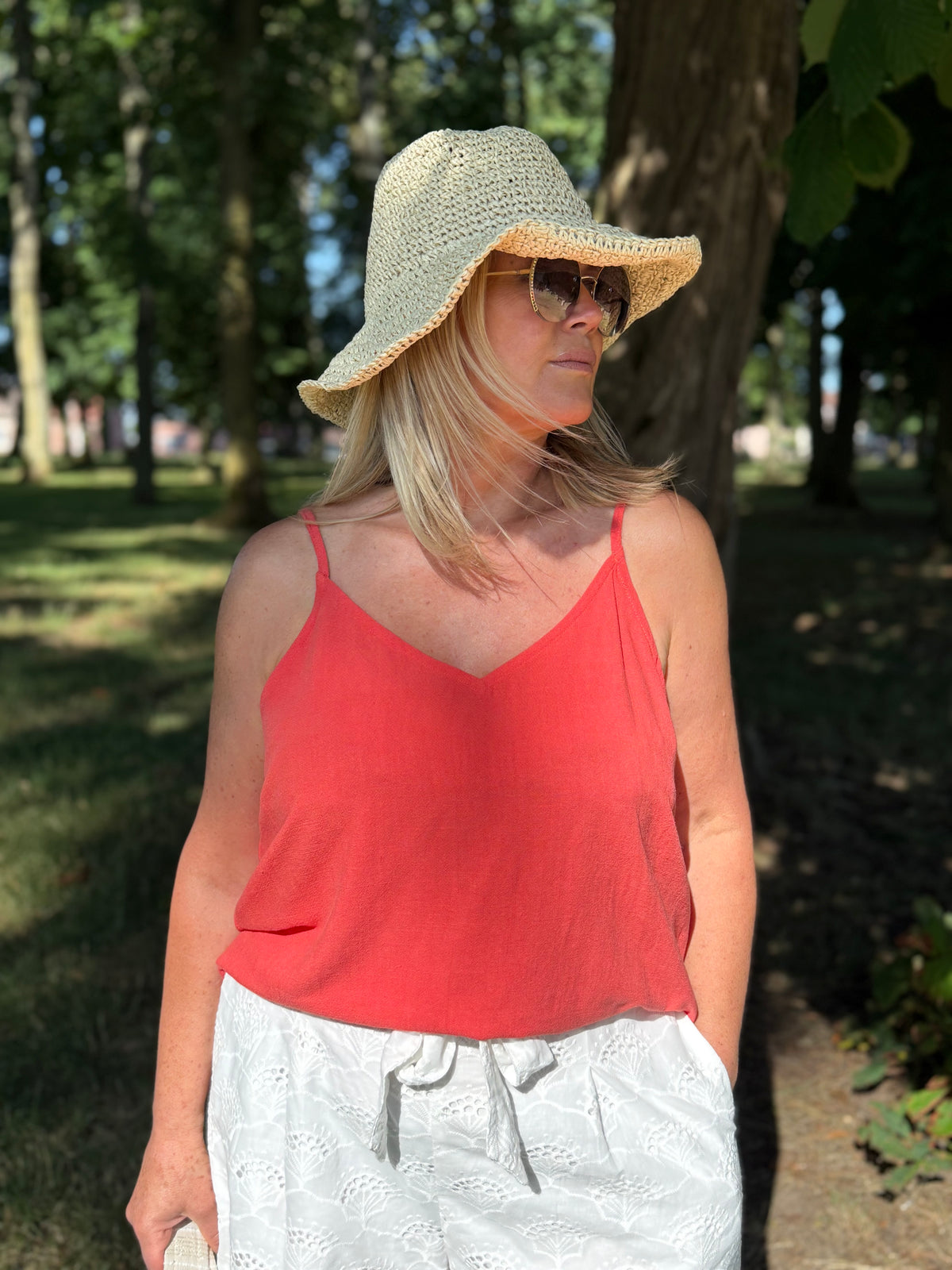 Top broderie corail - Coralie