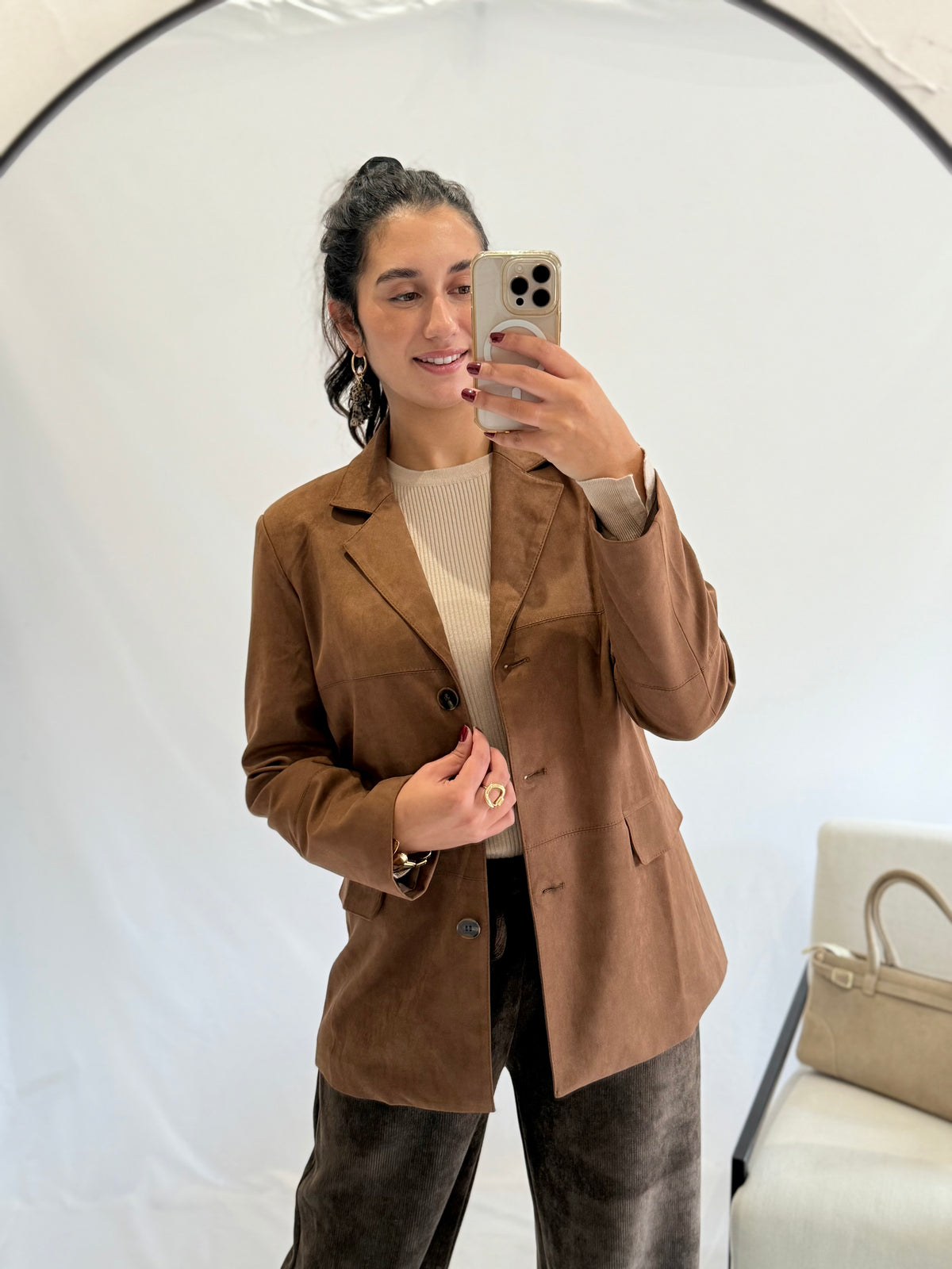 Blazer suédine Camel - Maddy