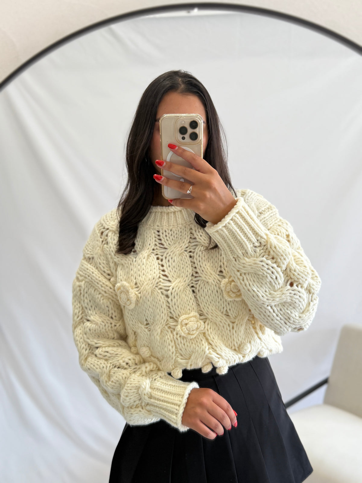 Pull grosse maille beige - Iris