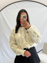 Pull grosse maille beige - Iris