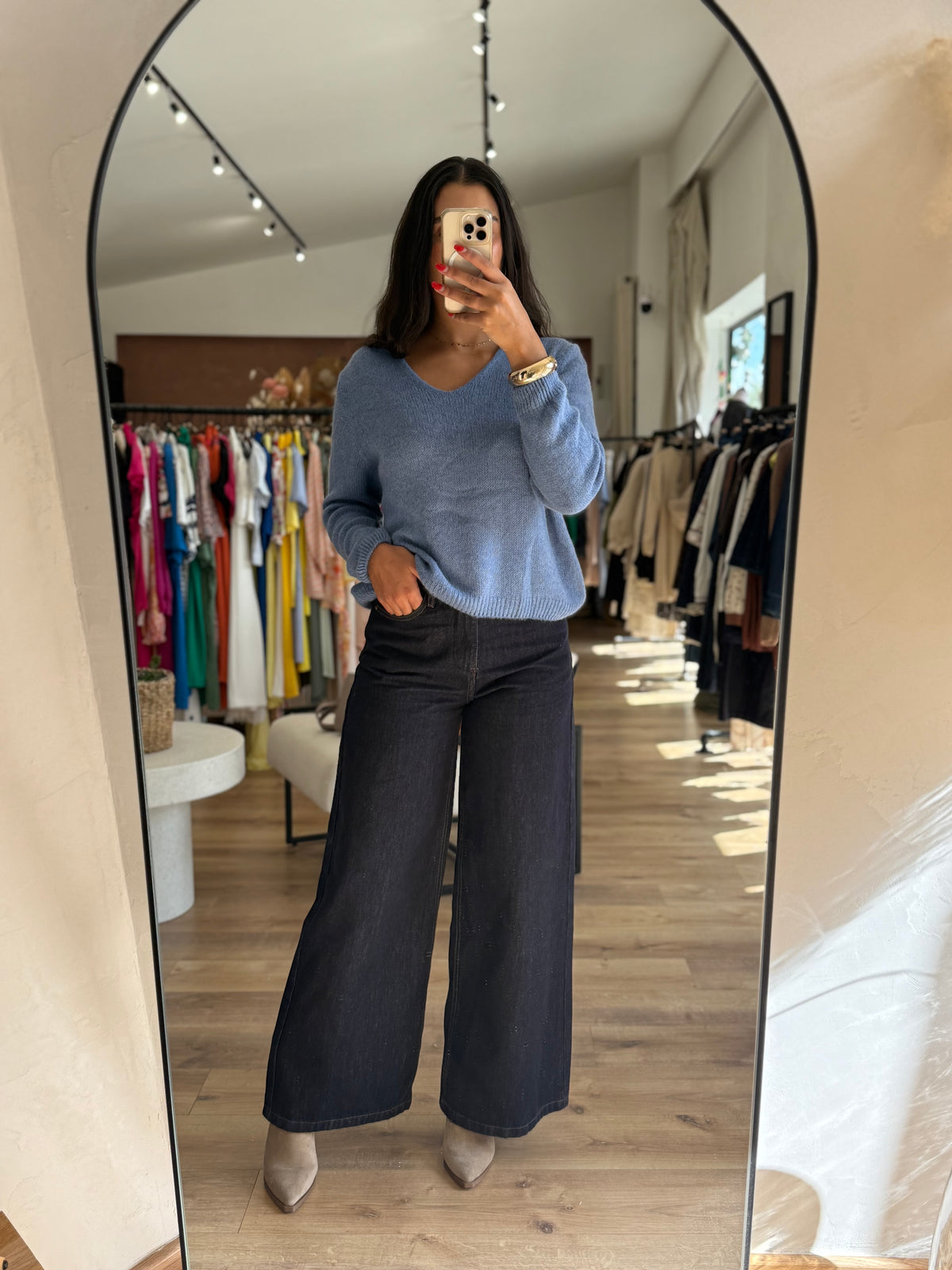 Pull bleu jean - Nina