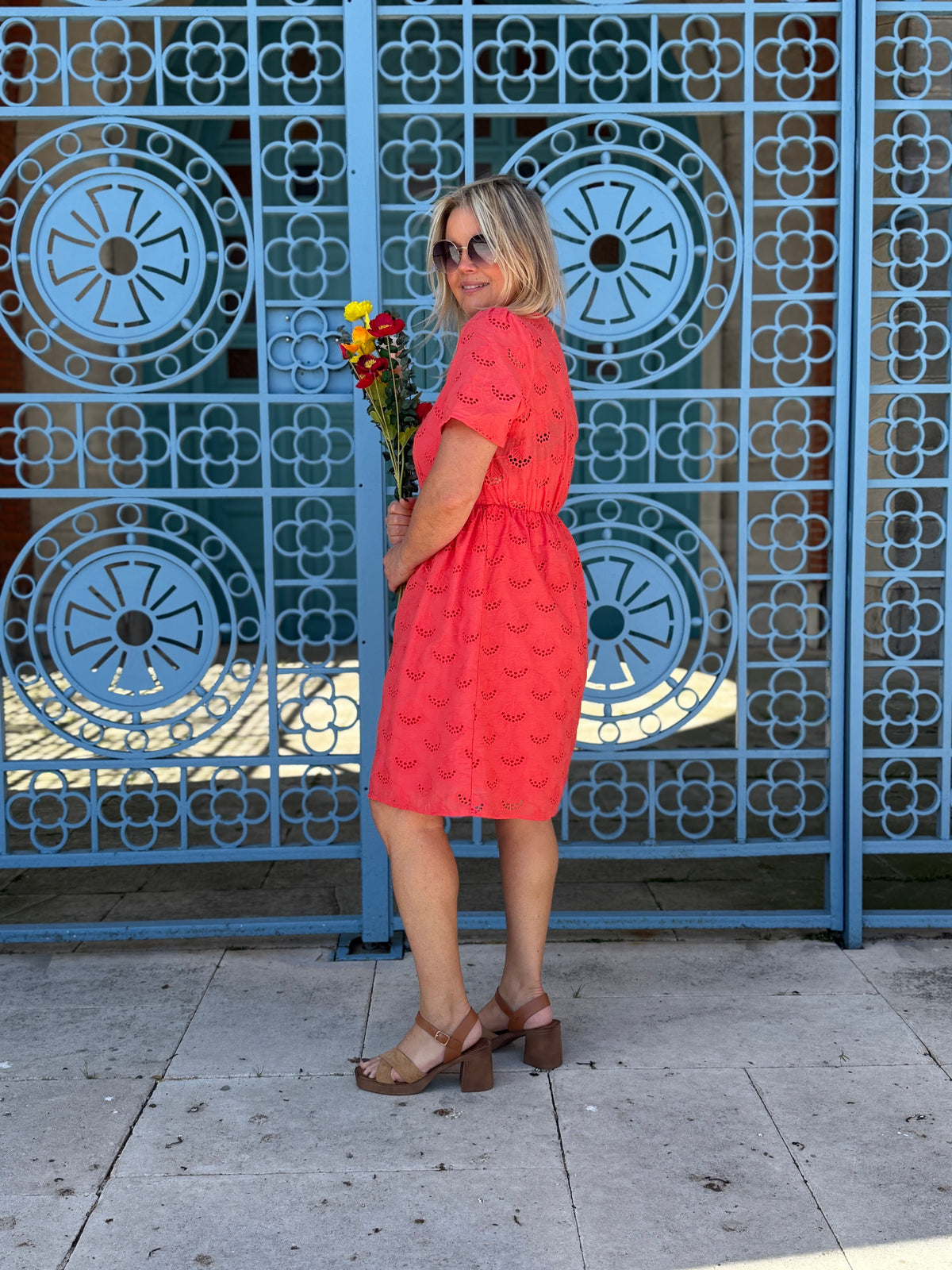 Robe broderie corail - Lou