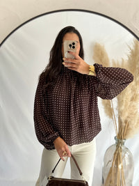 Blouse à pois choco - Opia