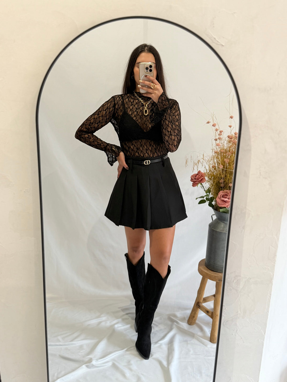 Haut dentelle - noir