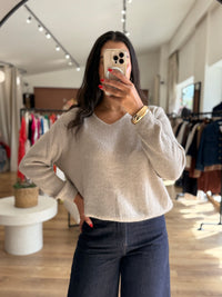 Pull beige fonce - Nina