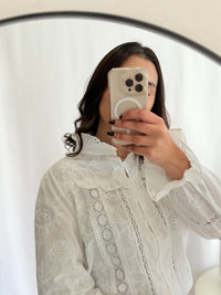 Blouse broderie blanc - Oslo