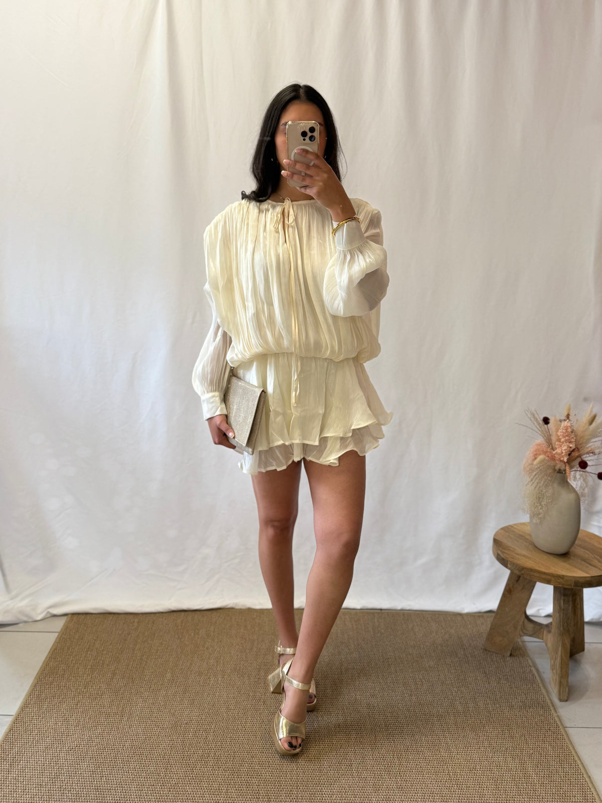 Robe ecru volant - Agatha