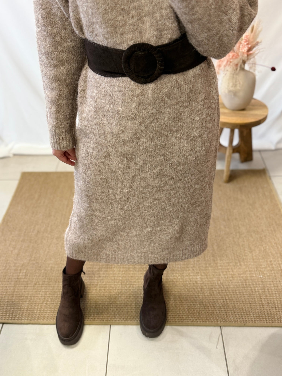 Robe longue taupe - Elio