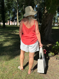 Top broderie corail - Coralie