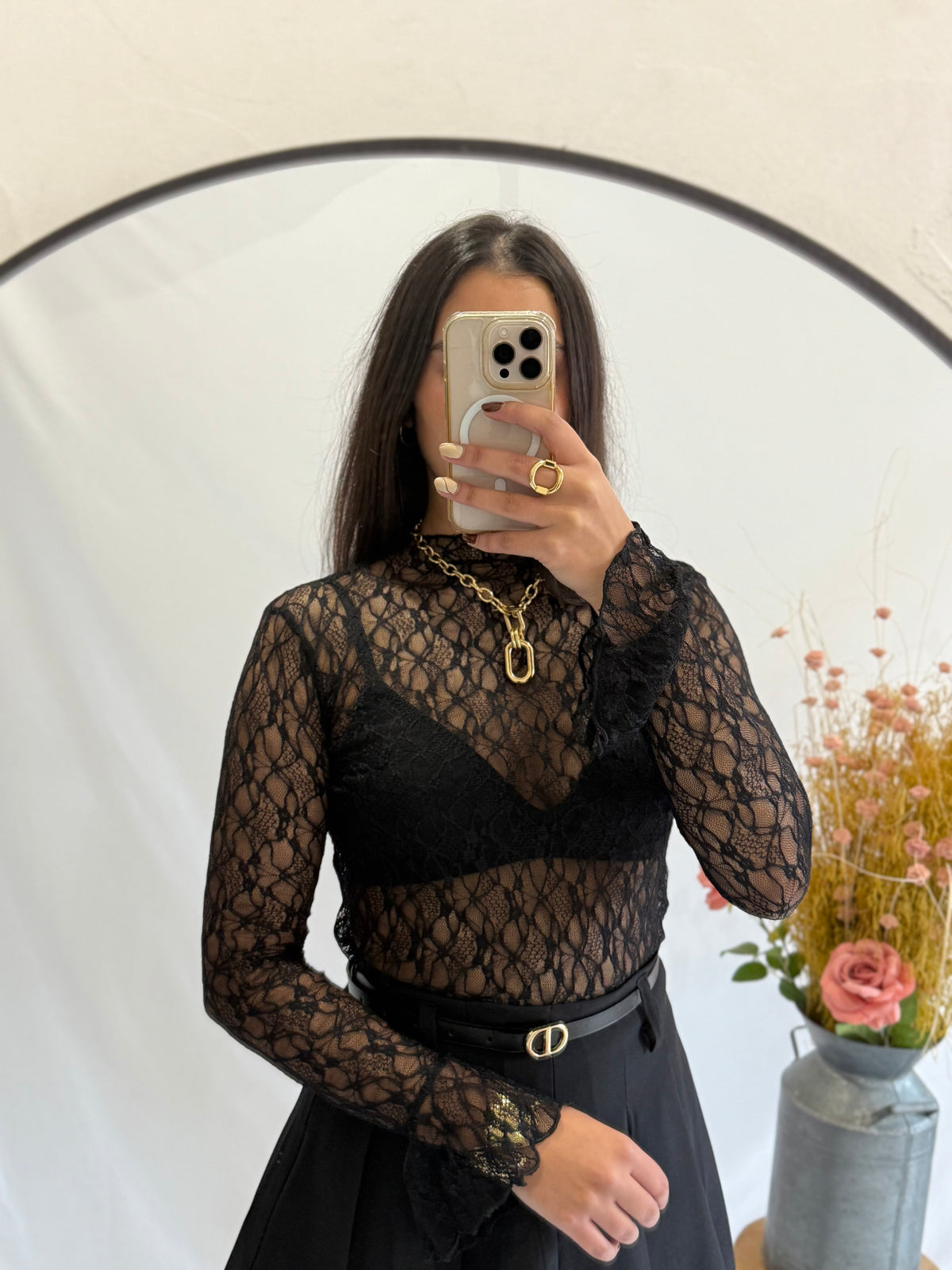 Haut dentelle - noir