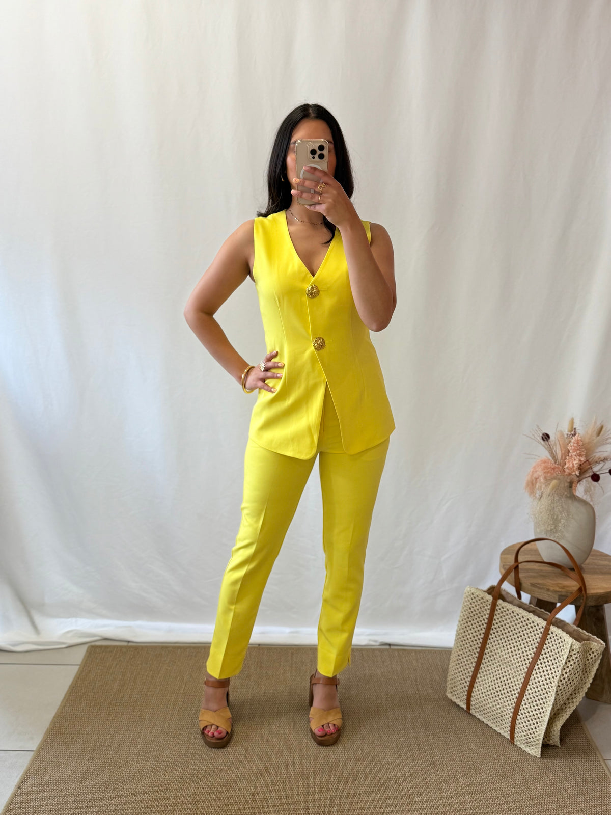 Pantalon cigarette jaune - Aurel