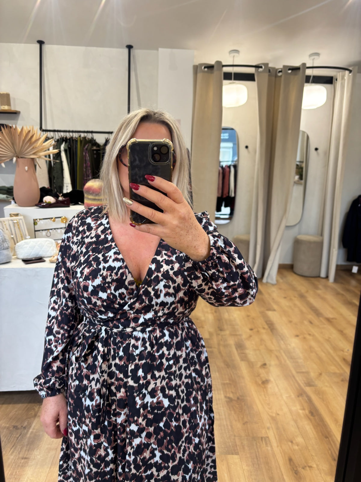 Robe motifs marron - Ida