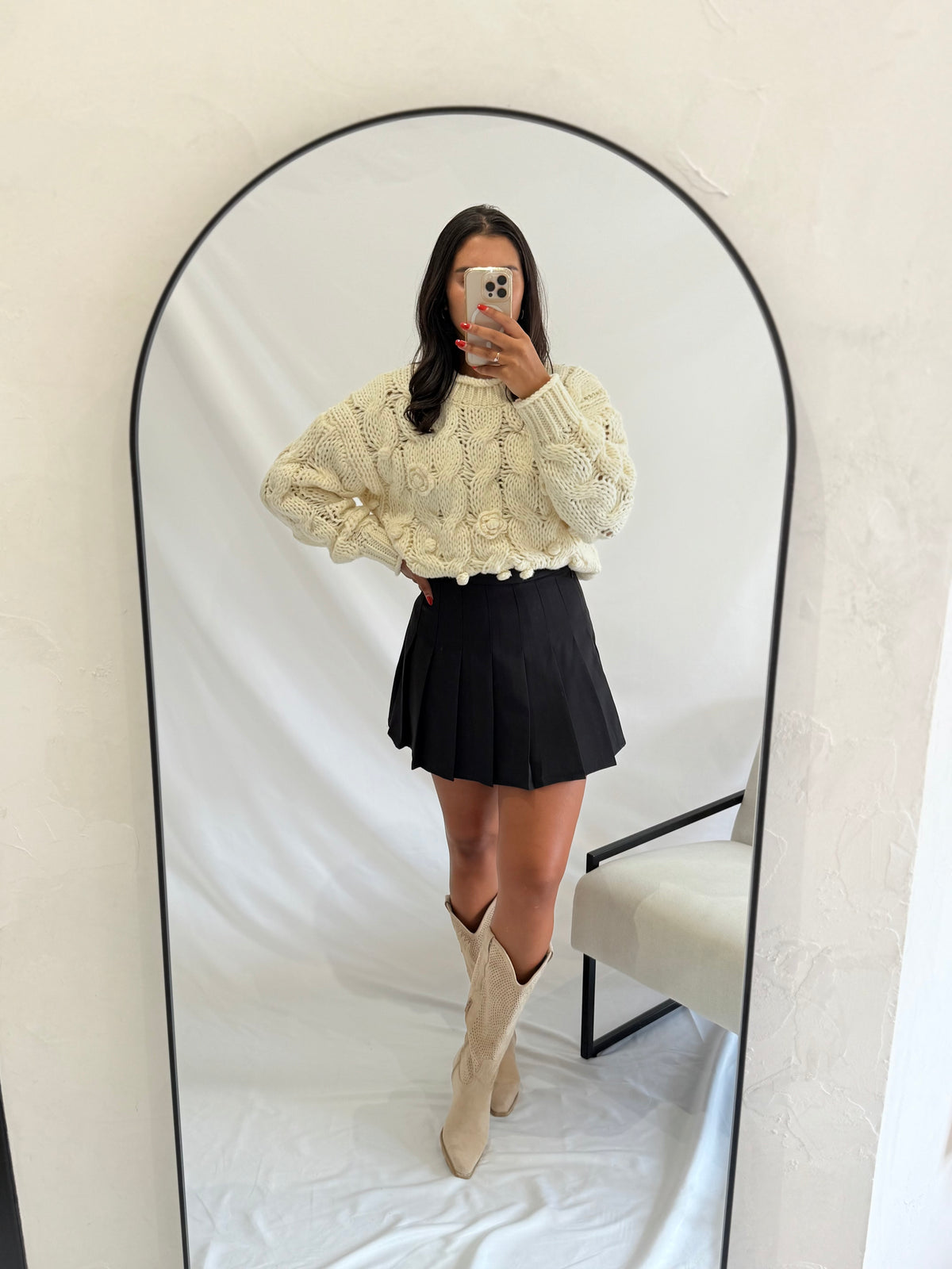 Pull grosse maille beige - Iris