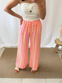 Pantalon gaz de coton - Rayure