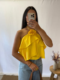 Top volant jaune - Kleo