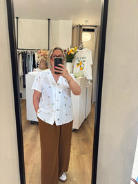 Haut blanc motifs - Elisa