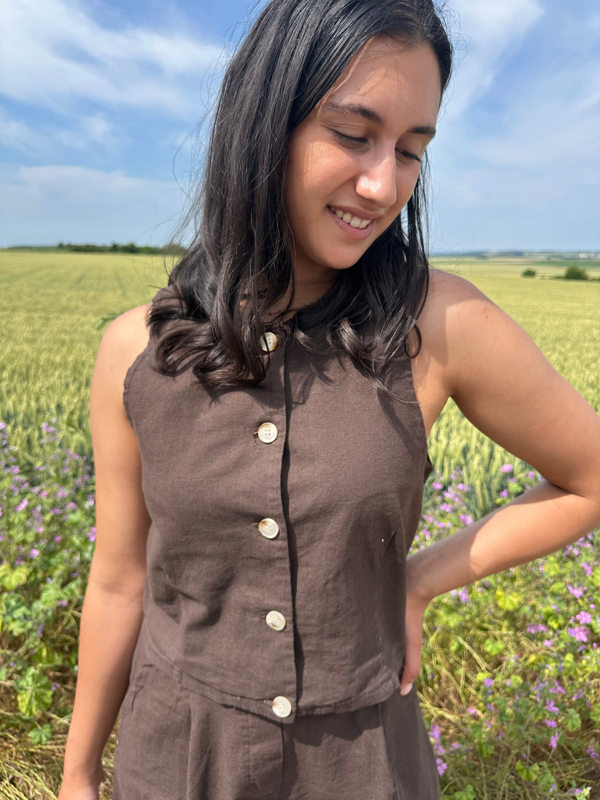 Haut lin marron - Polis