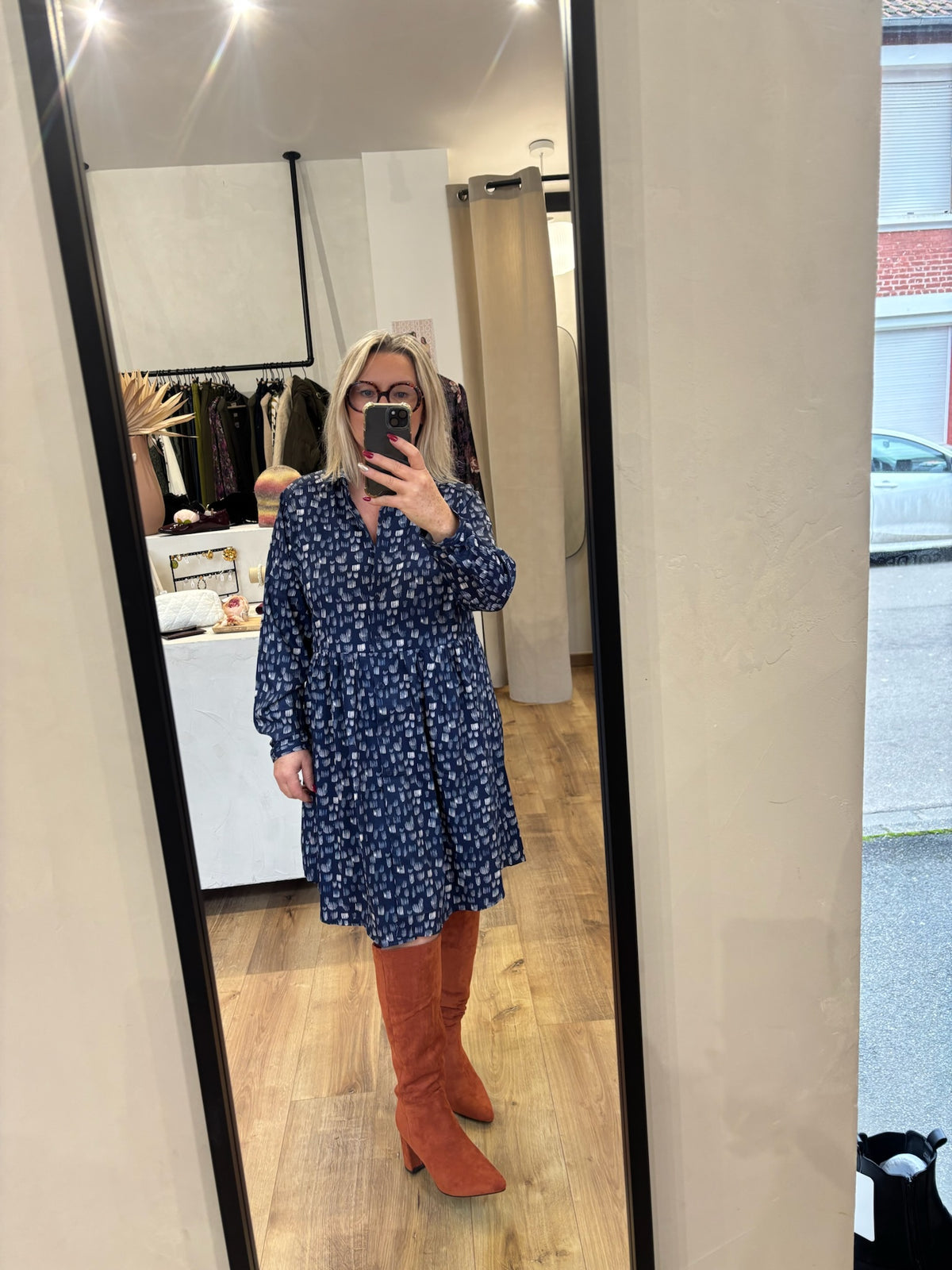 Robe motifs bleu - Ida