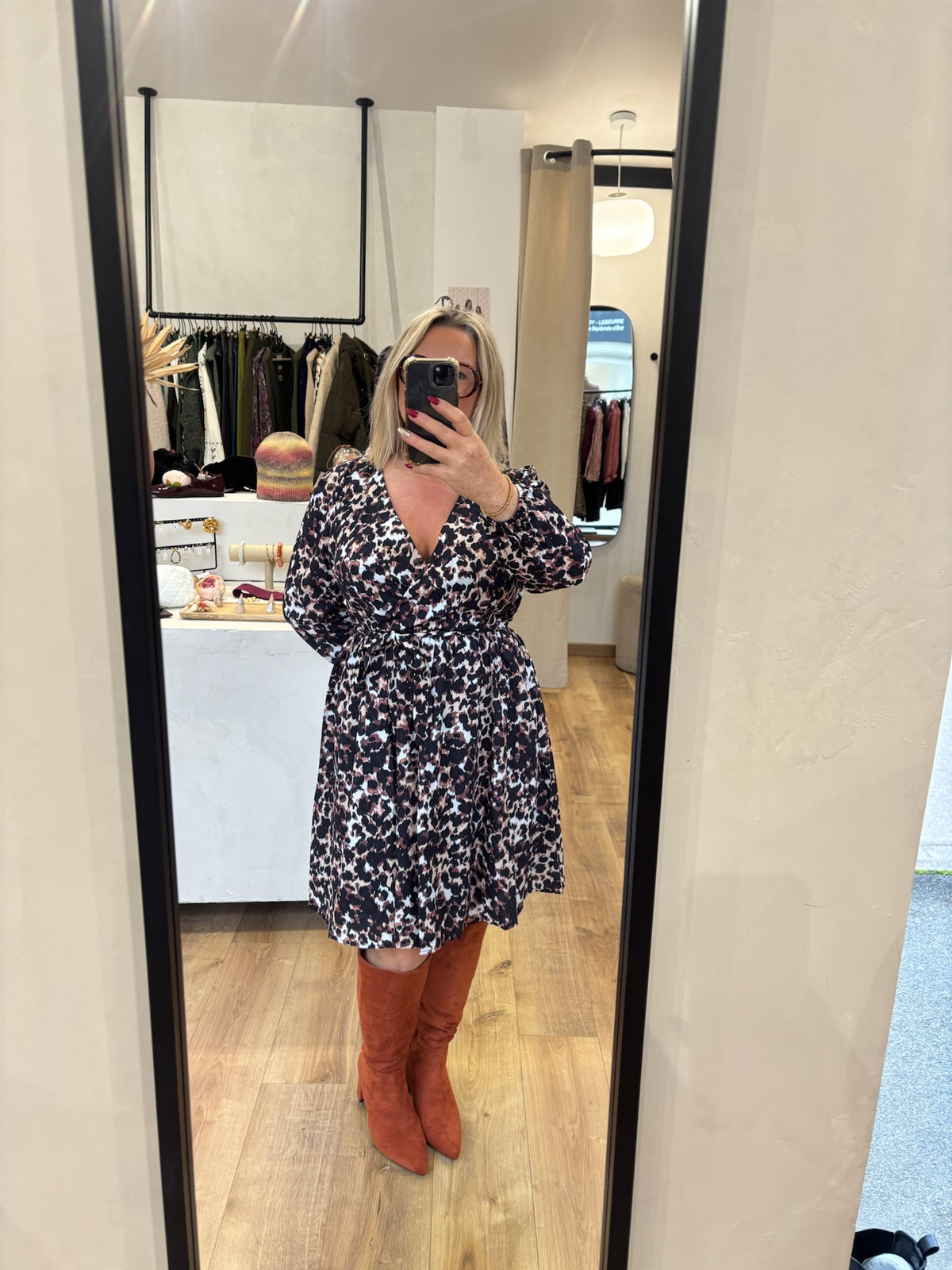 Robe motifs marron - Ida