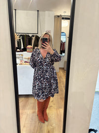 Robe motifs marron - Ida