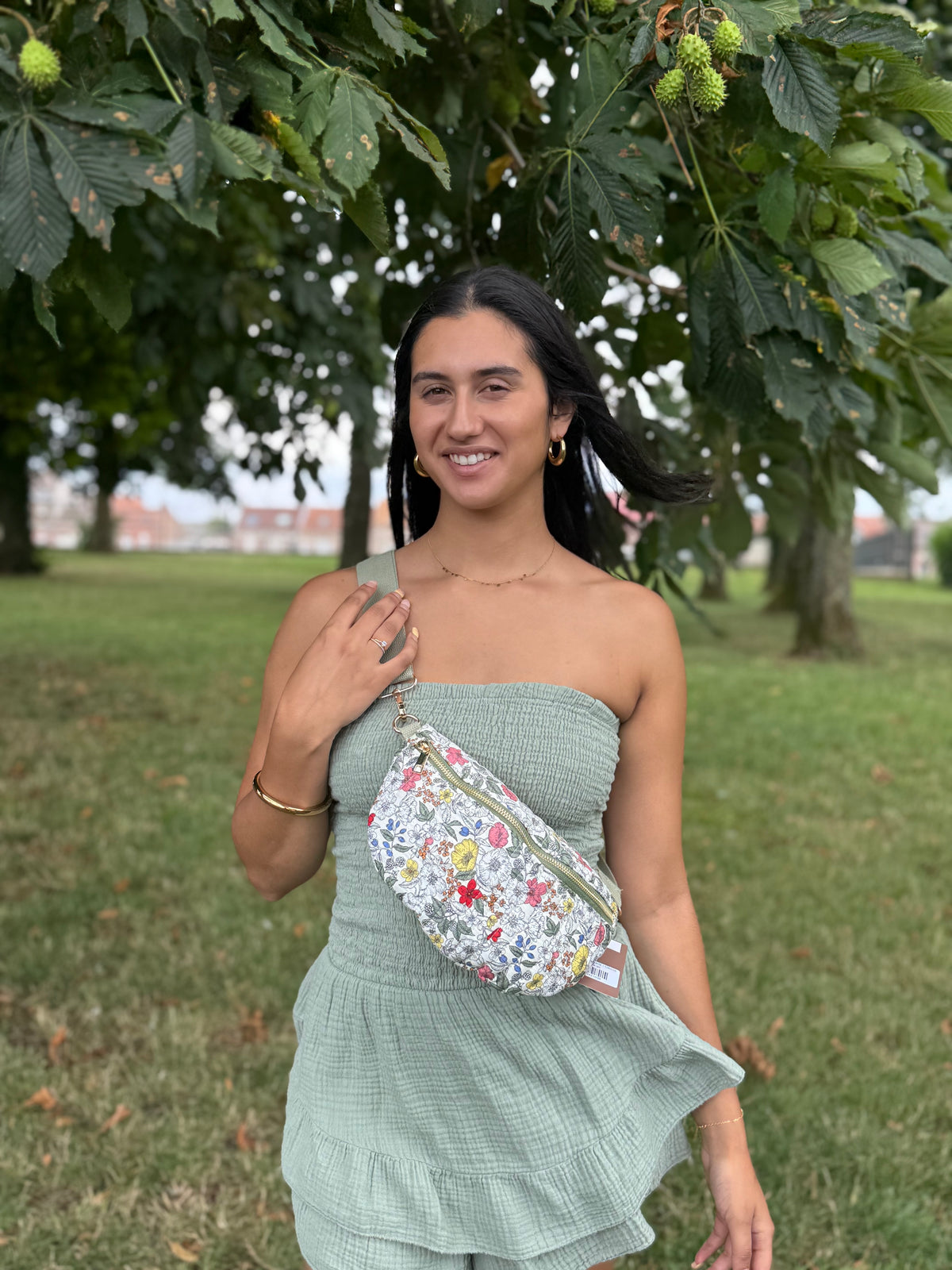 Combi bustier gaze kaki - Adele