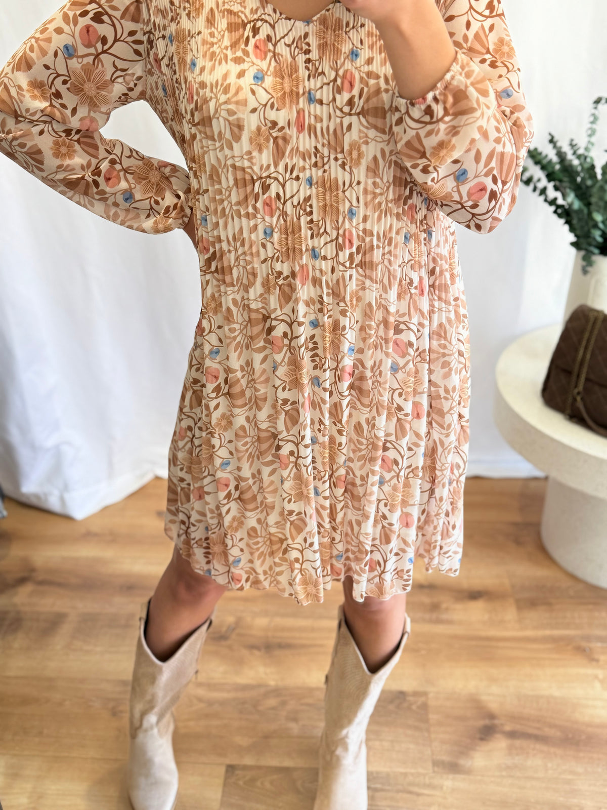 Robe fleurie beige - Romy