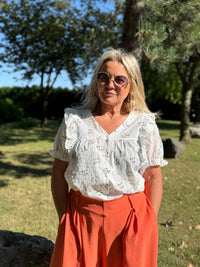 Haut fleurie blanc - Oscar