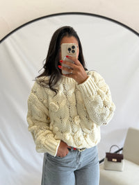 Pull grosse maille beige - Iris